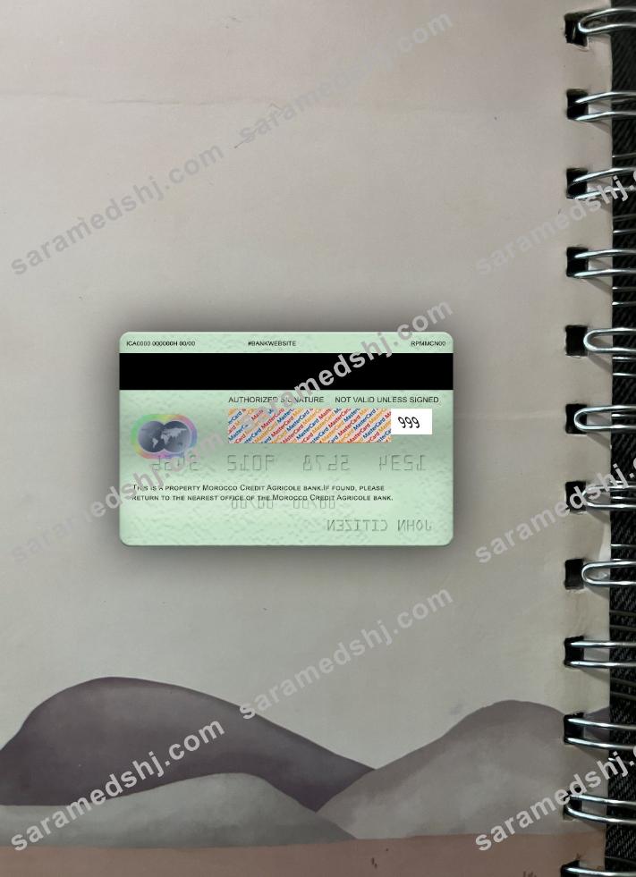 Morocco Credit Agricole bank mastercard photolook back